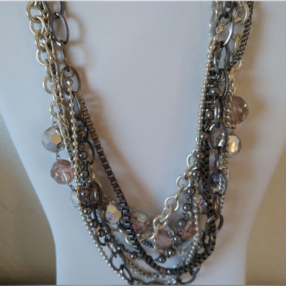 [Fashion‎] layered Necklace EUC SILVER - Picture 5 of 5